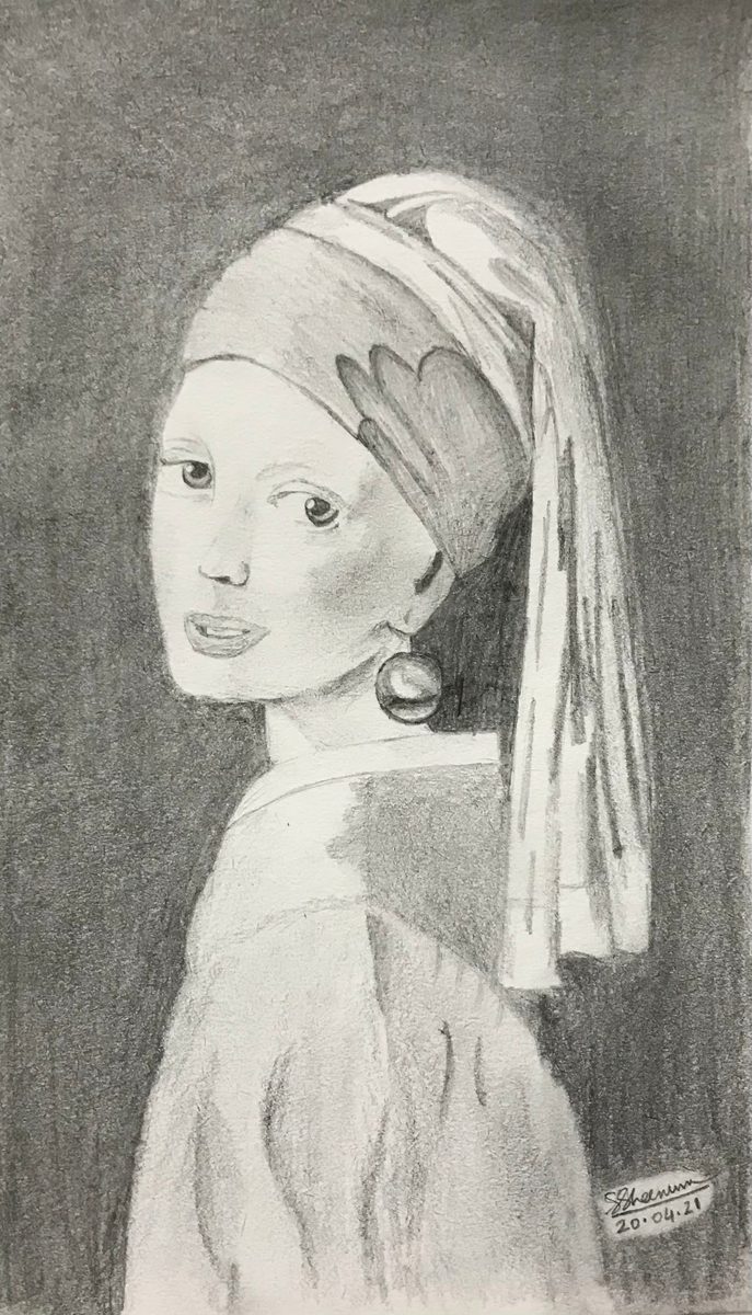 Graphite portrait study